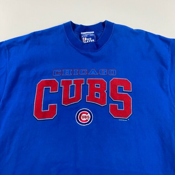 Vintage 90s Chicago Cubs T Shirt Mens 2XL Cotton MLB Baseball XXL Pro Player - Picture 2 of 9